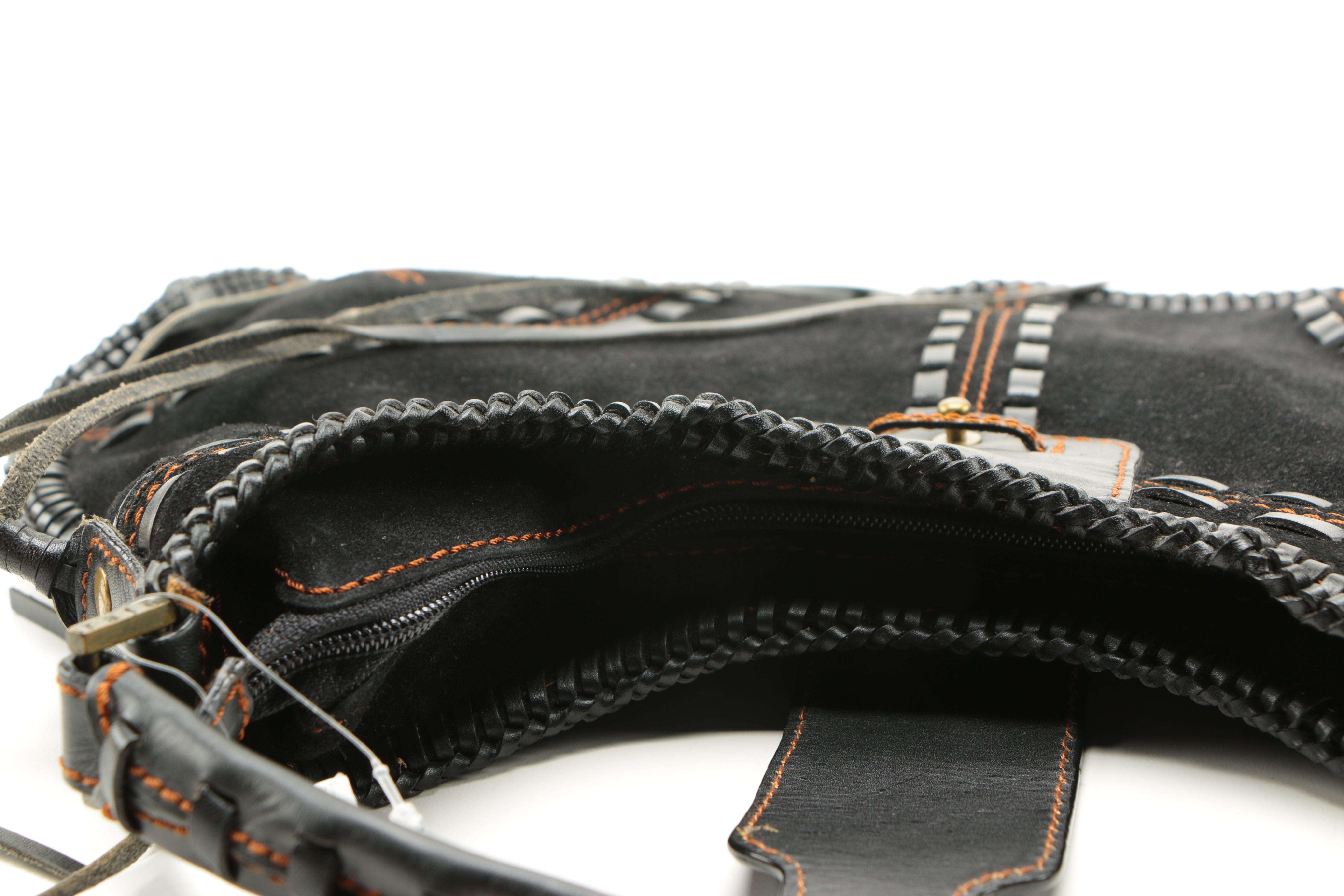 Rafe Black Suede Fringe Hobo Bag