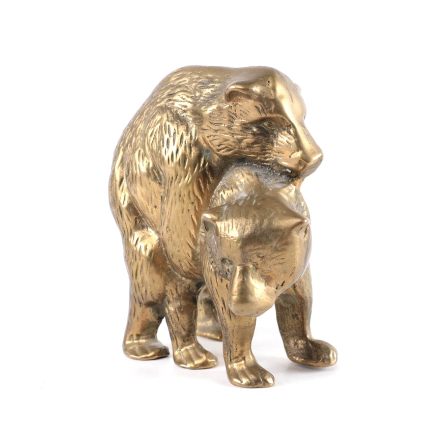 Brass Figurine of Two Mating Bears