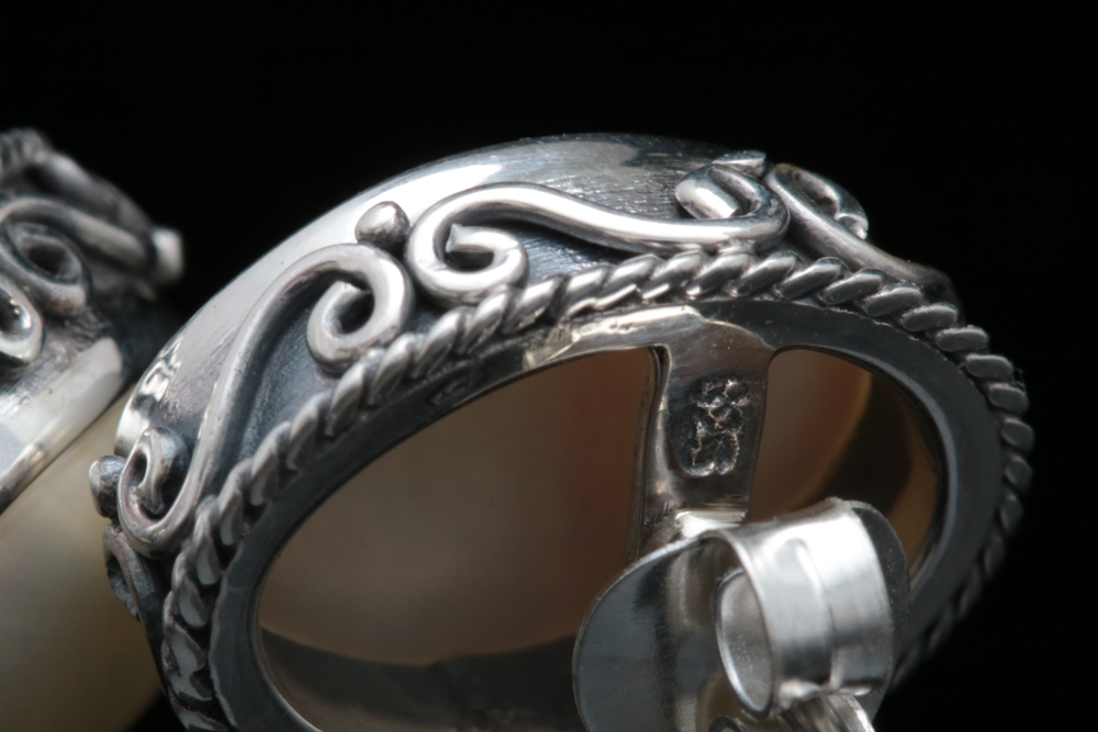 Sterling Silver and Mabe Pearl Earrings