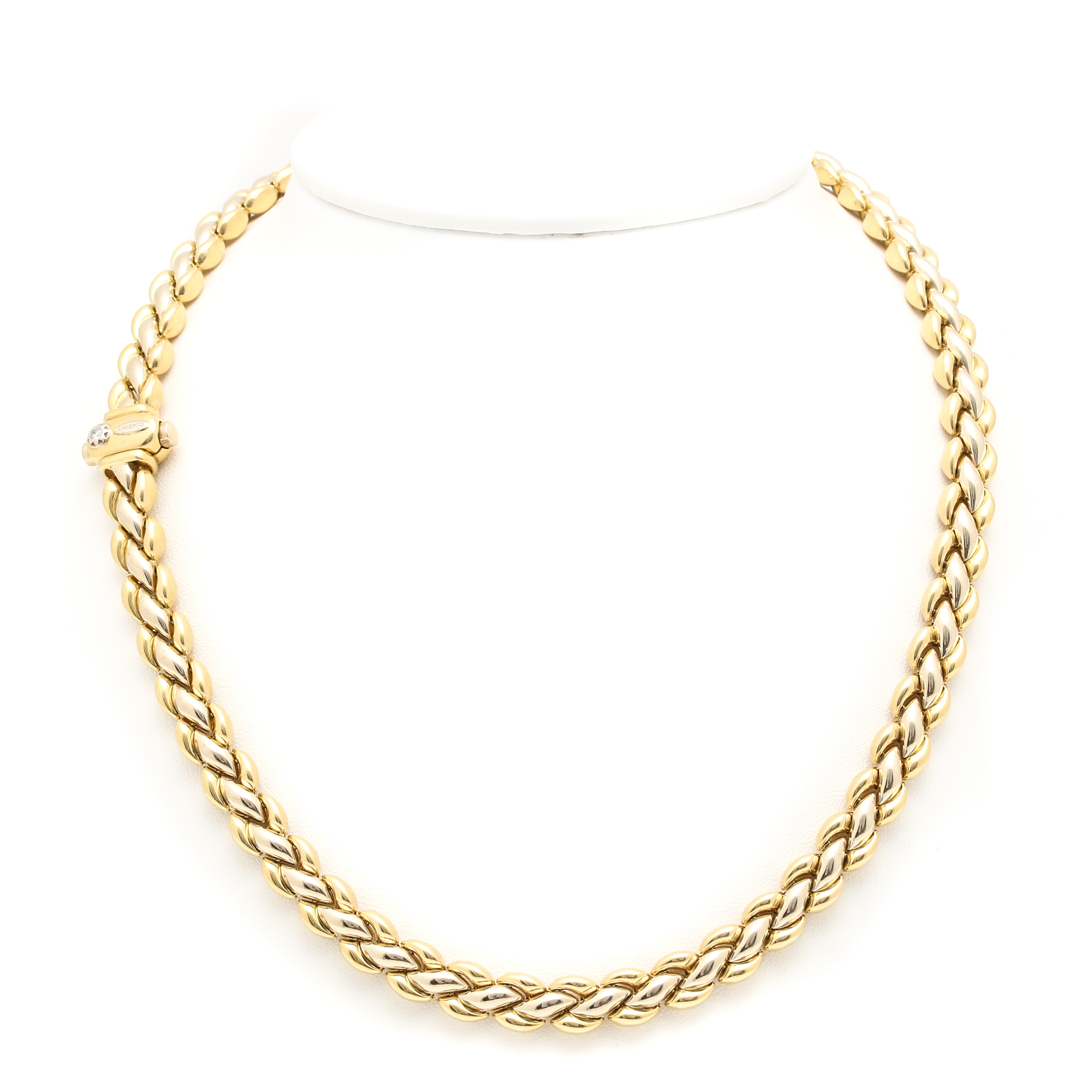 Chimento 18K Yellow Gold Link Necklace With Diamond Clasp