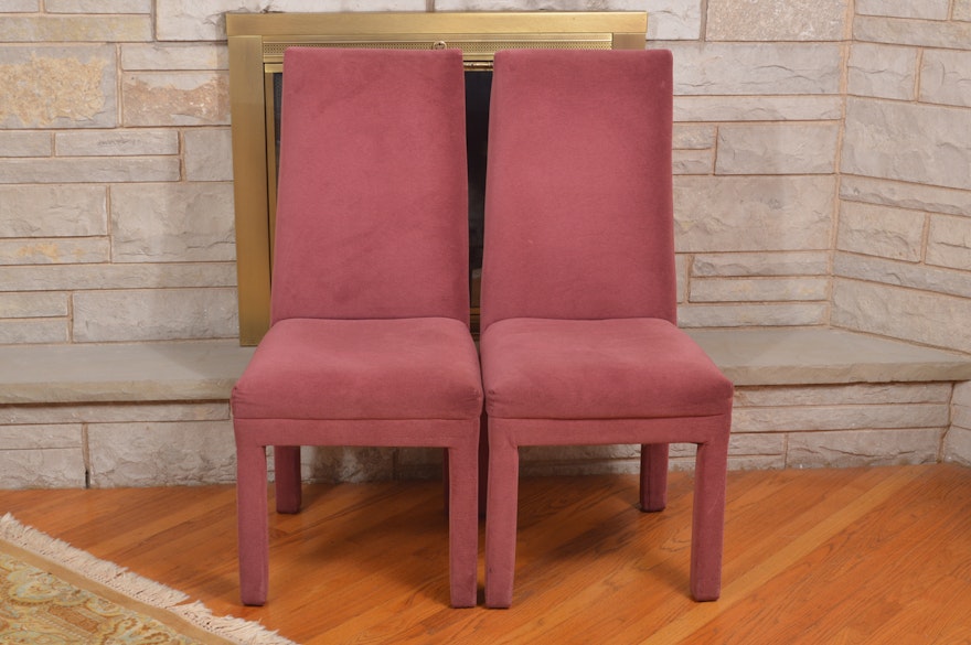Light Red Upholstered Parsons Chairs
