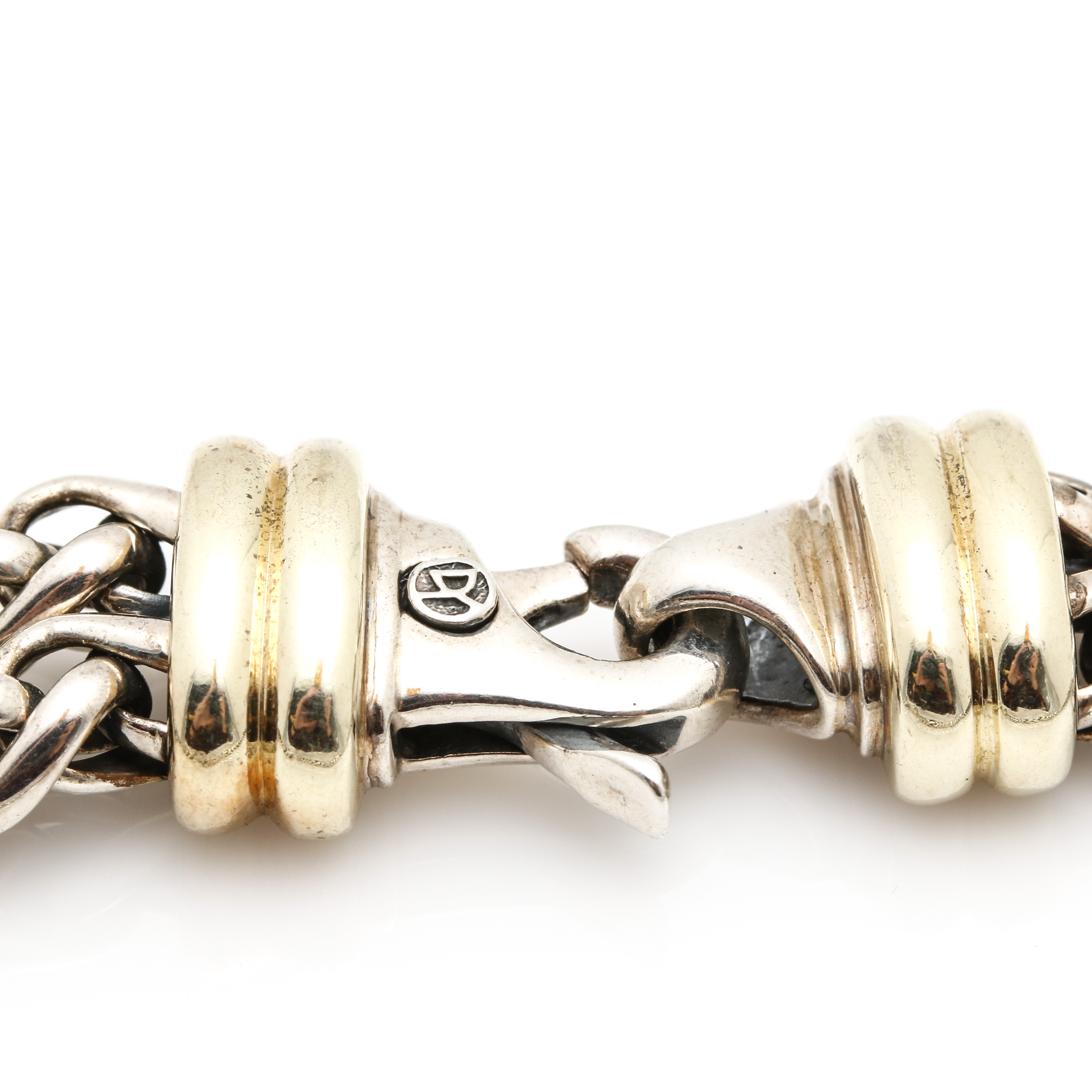 David Yurman Sterling Silver and 14K Gold Chalcedony Pendant Necklace