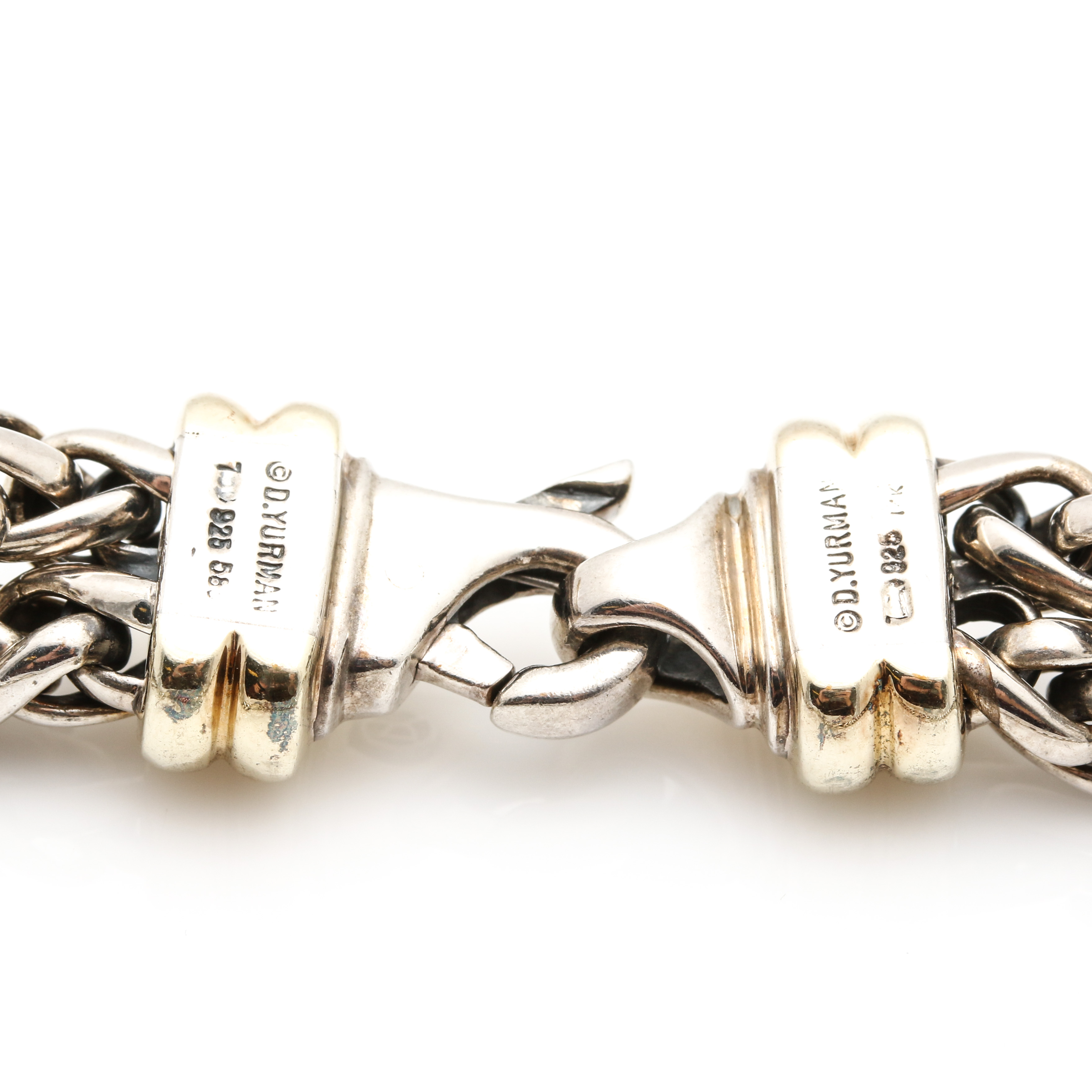 David Yurman Sterling Silver and 14K Gold Chalcedony Pendant Necklace