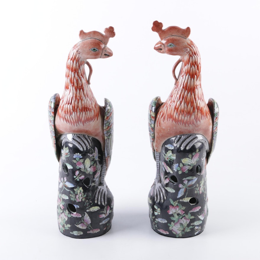 Chinese Porcelain Phoenix Figurines