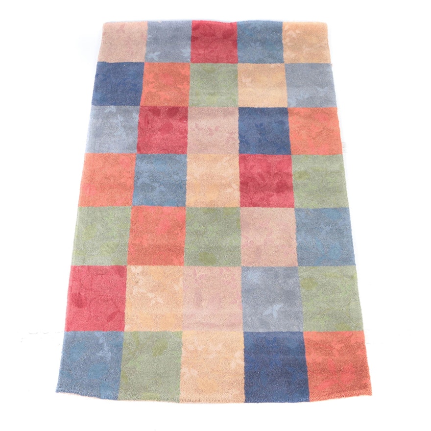 Machine Made "Vine Multi-Block" Wool Area Rug by Pier 1 Imports