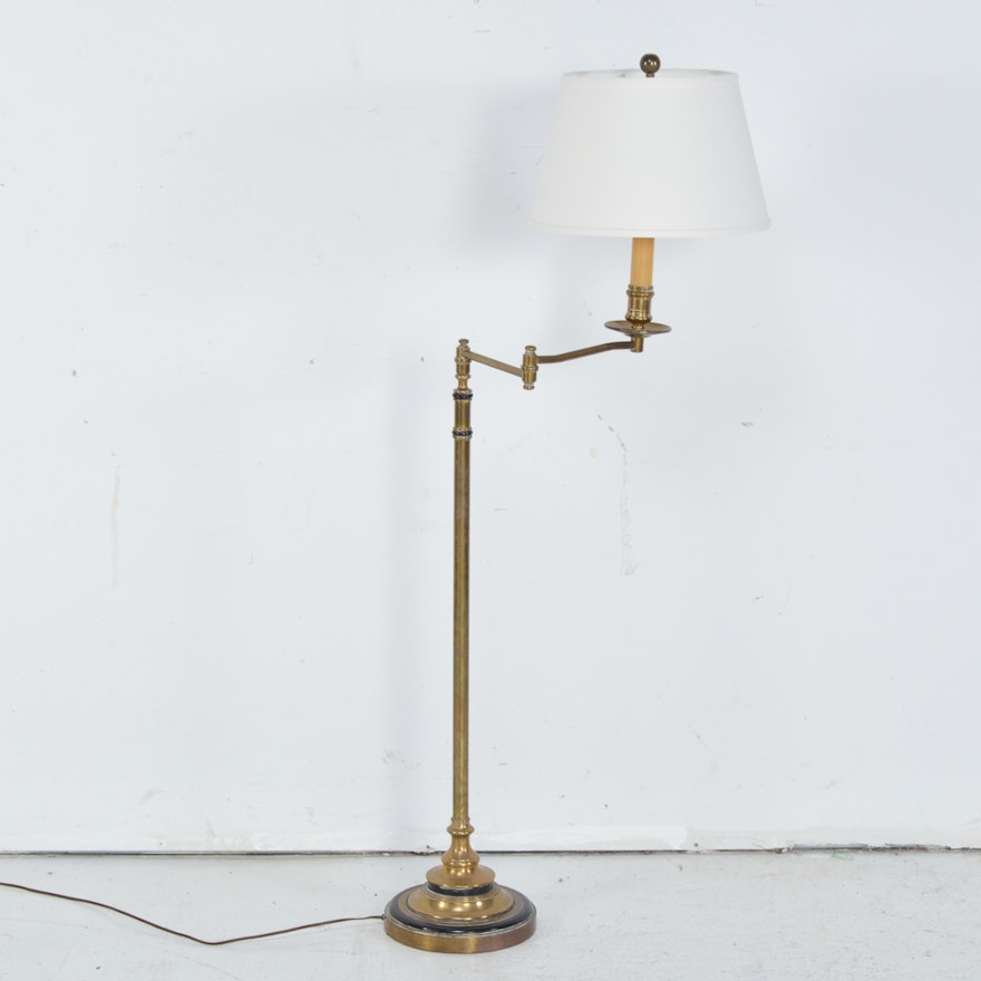 Vintage Chapman Brass Swing Arm Floor Lamp