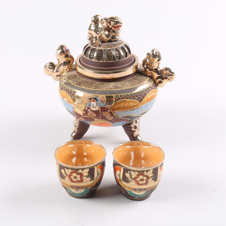 Japanese Moriage Satsuma Style Tea Set