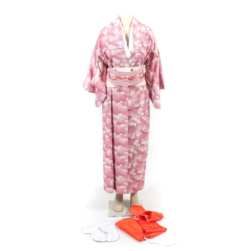 Vintage Japanese Kimono with Obi