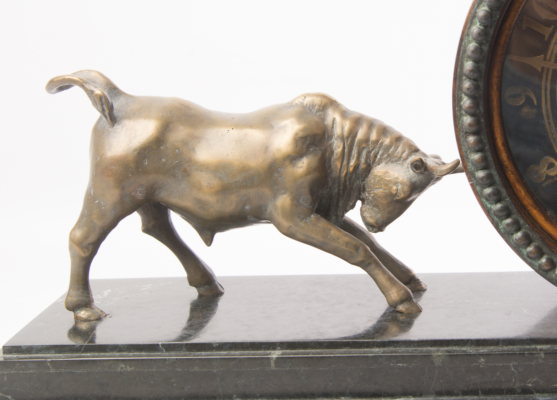 Maitland-Smith Bull and Bear Desk Clock