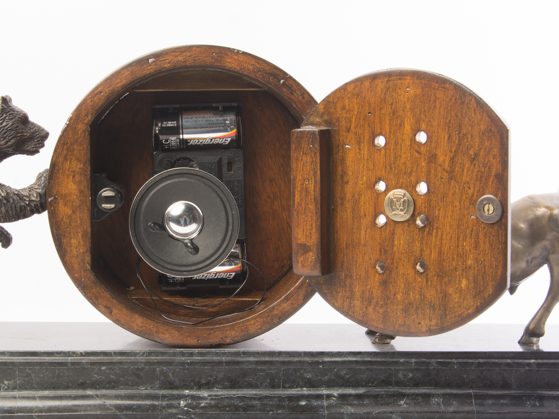 Maitland-Smith Bull and Bear Desk Clock