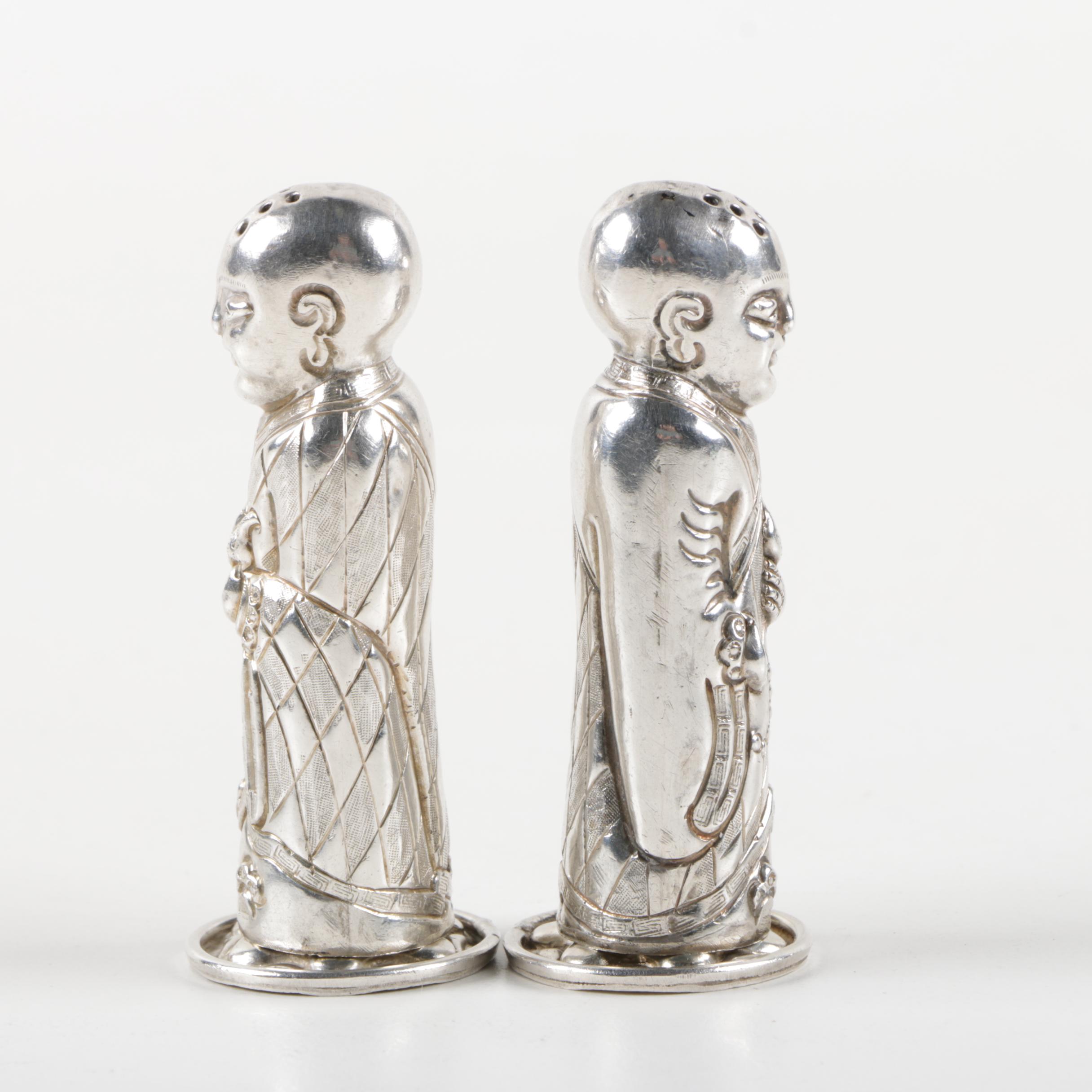 Sterling Monk Salt Shakers