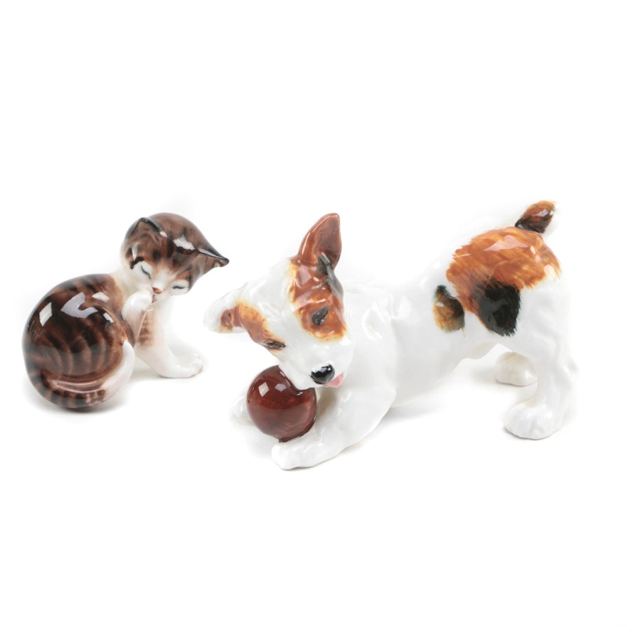 Royal Doulton Porcelain Cat and Dog Figurines