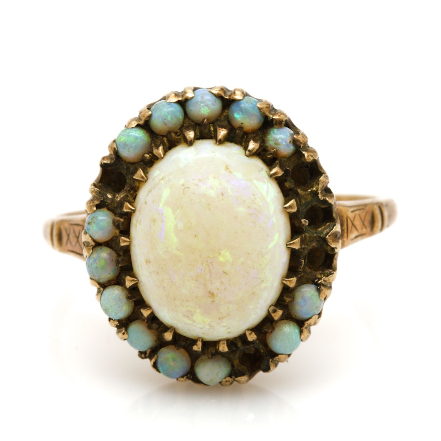 10K Yellow Gold Opal Ring