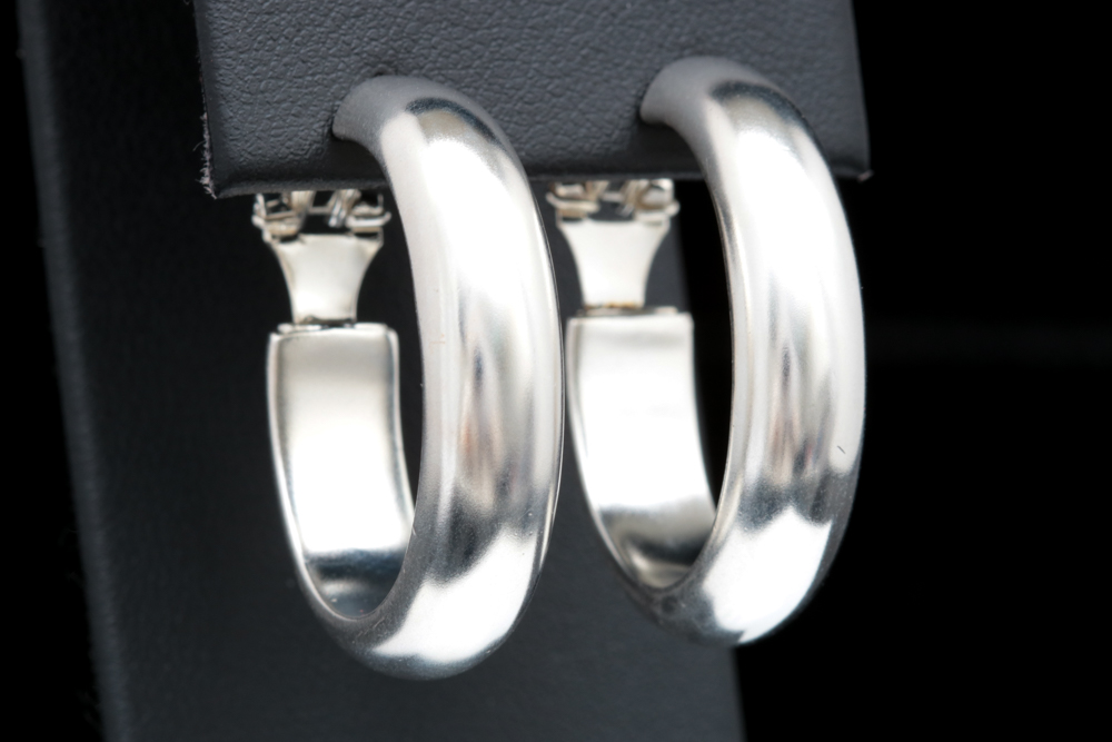 950 Silver Hoop Earrings