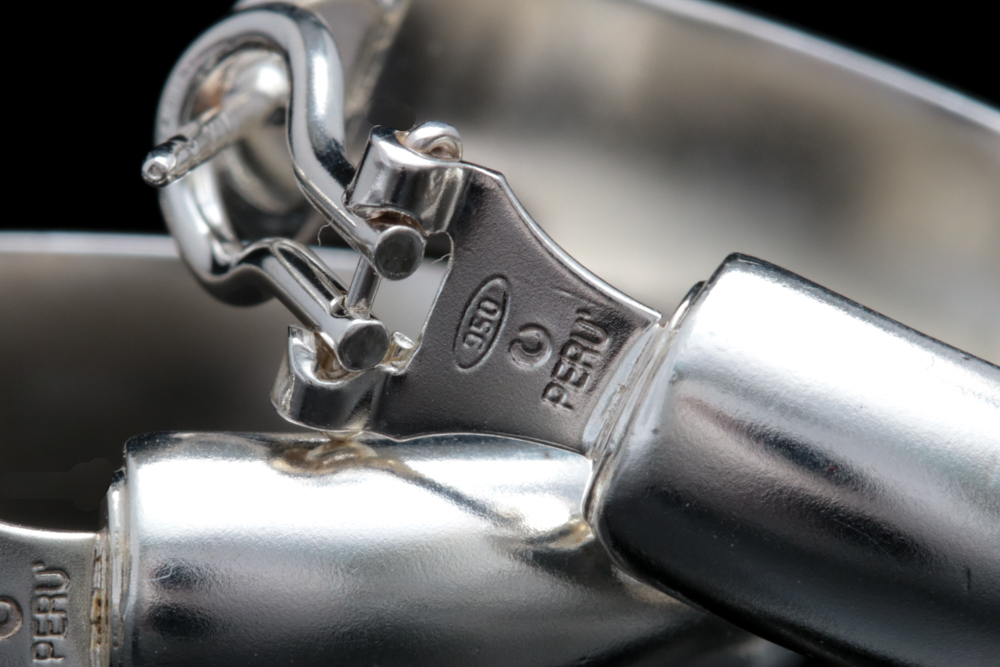 950 Silver Hoop Earrings