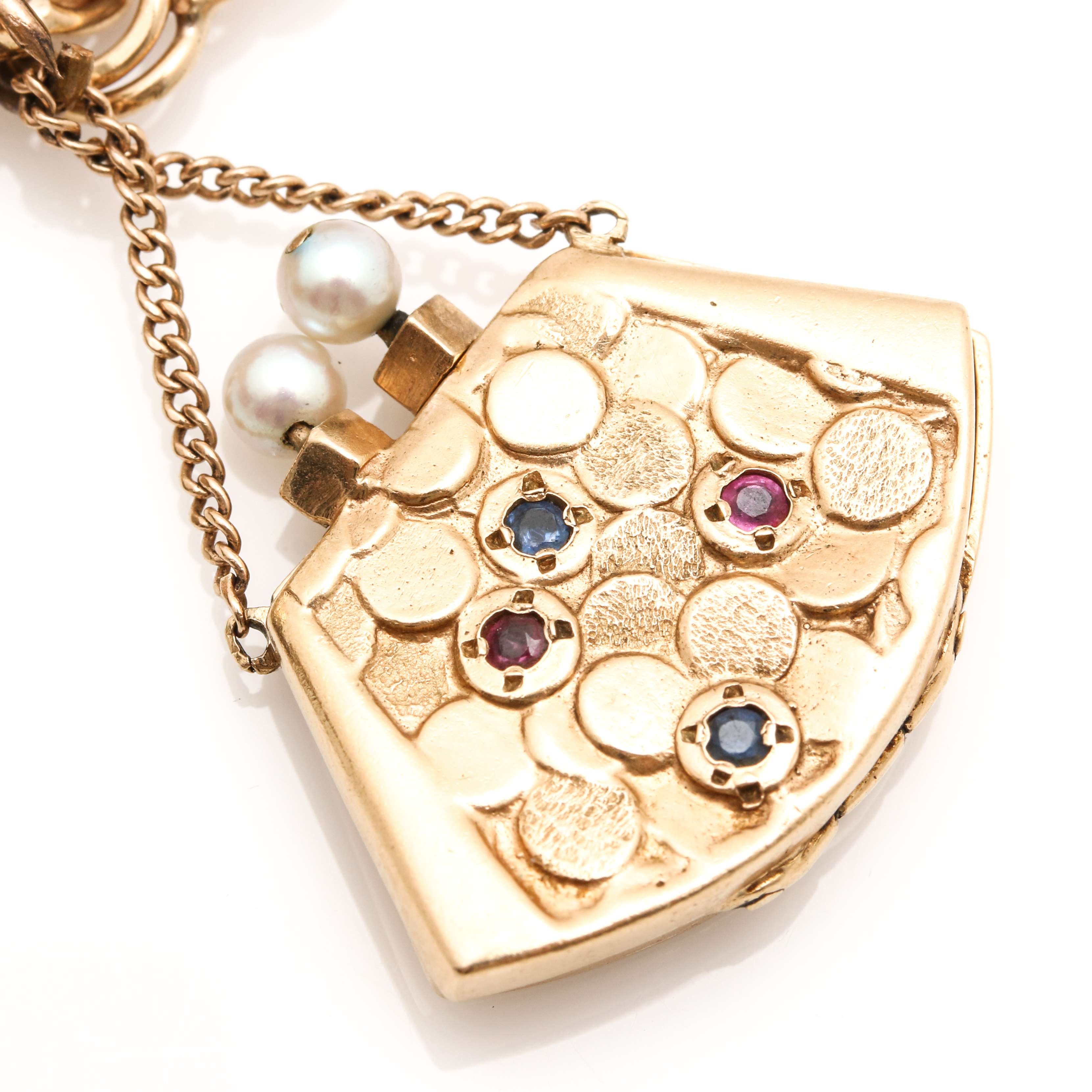 14K Yellow Gold Gemstone Charm Bracelet