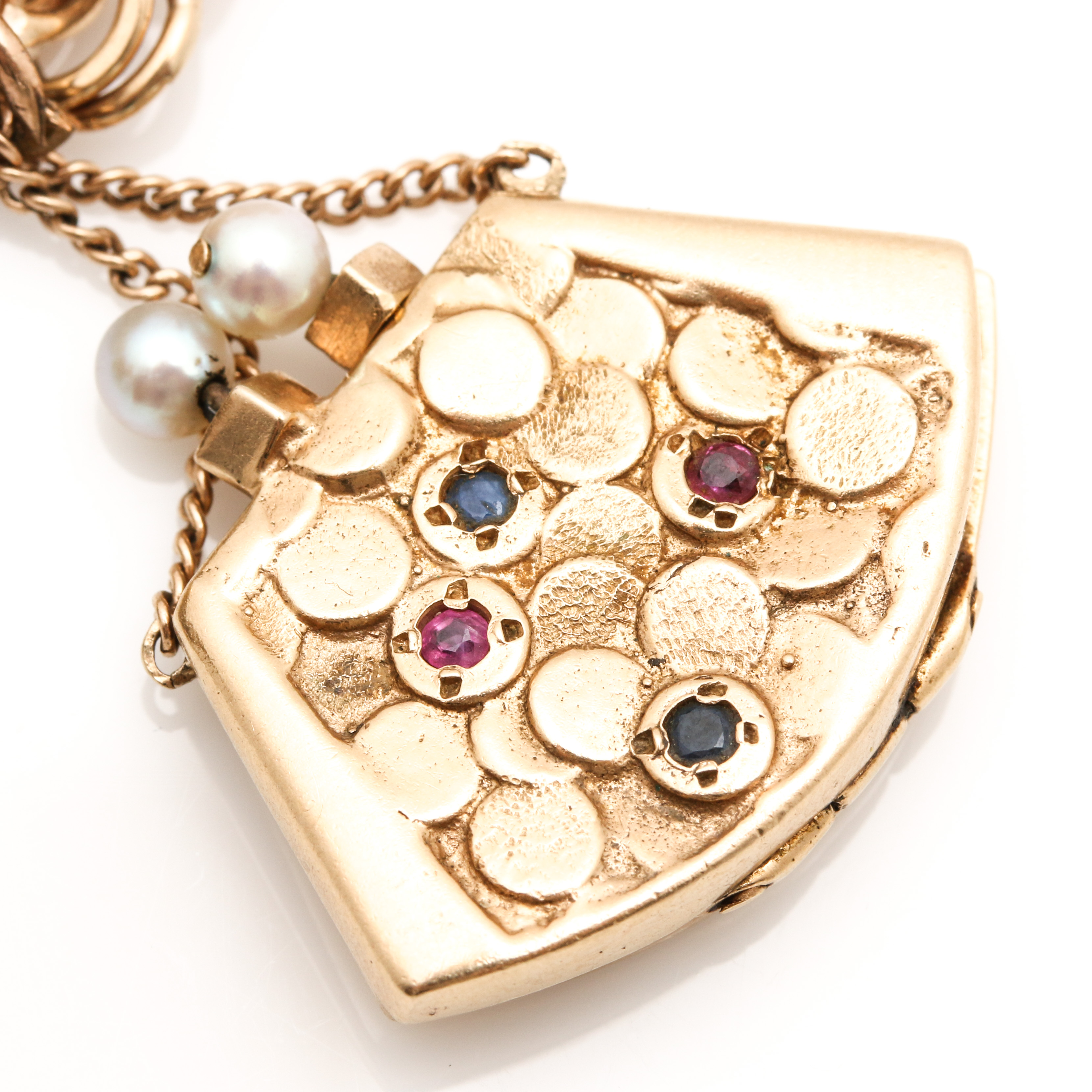 14K Yellow Gold Gemstone Charm Bracelet