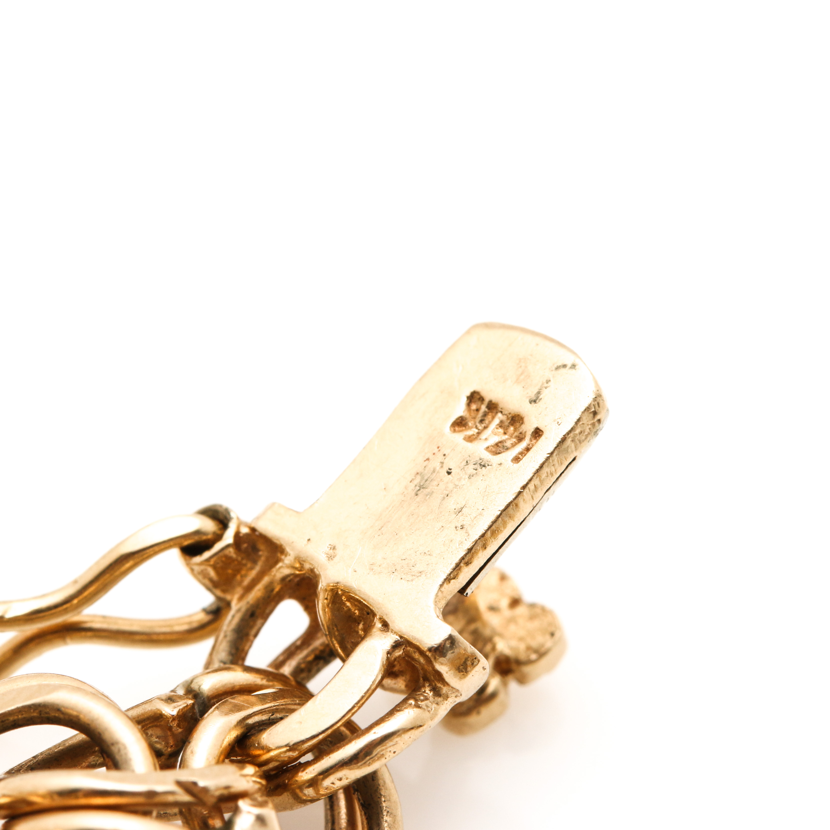 14K Yellow Gold Gemstone Charm Bracelet