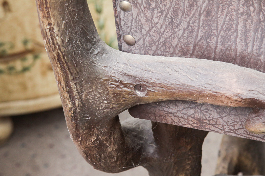 Pair of Antler Motif Bar Stools