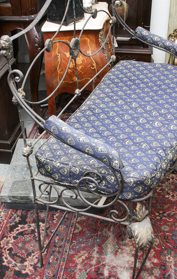 Vintage Wrought Iron Bench