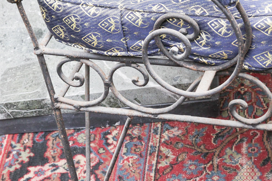 Vintage Wrought Iron Bench