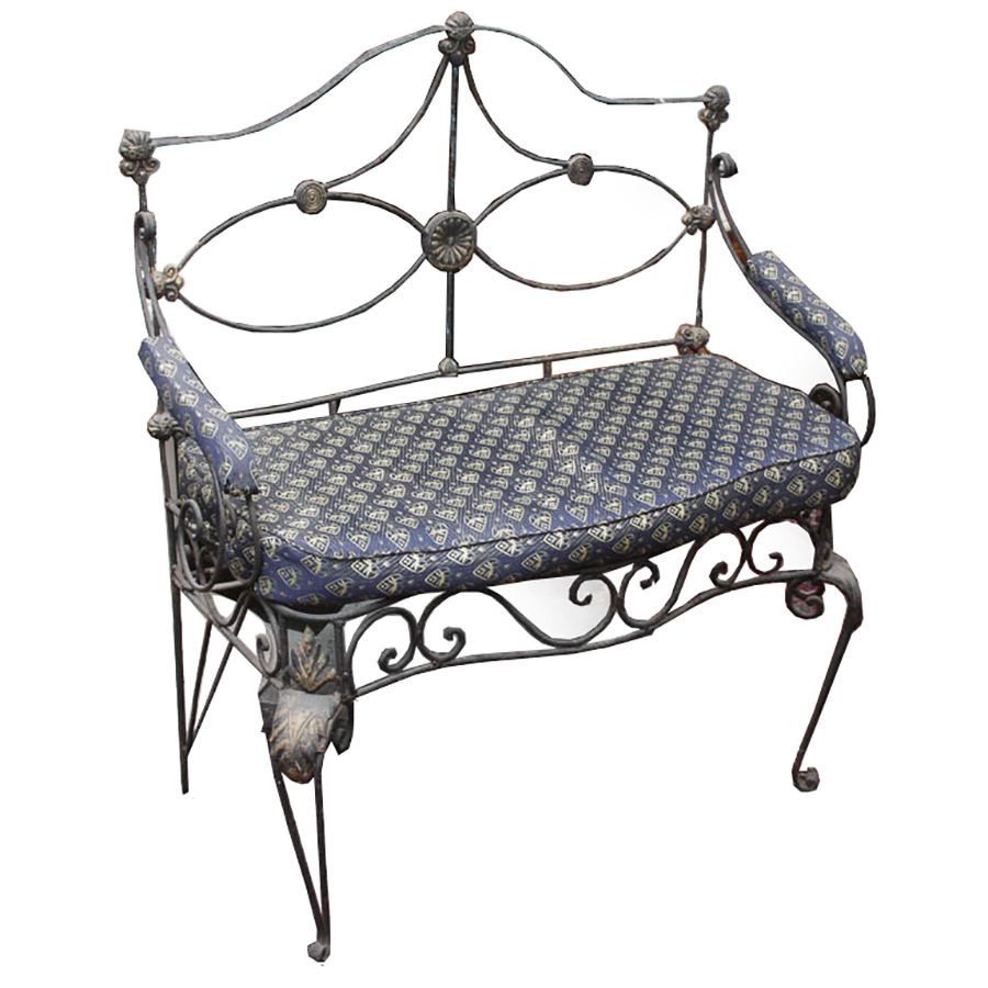 Vintage Wrought Iron Bench