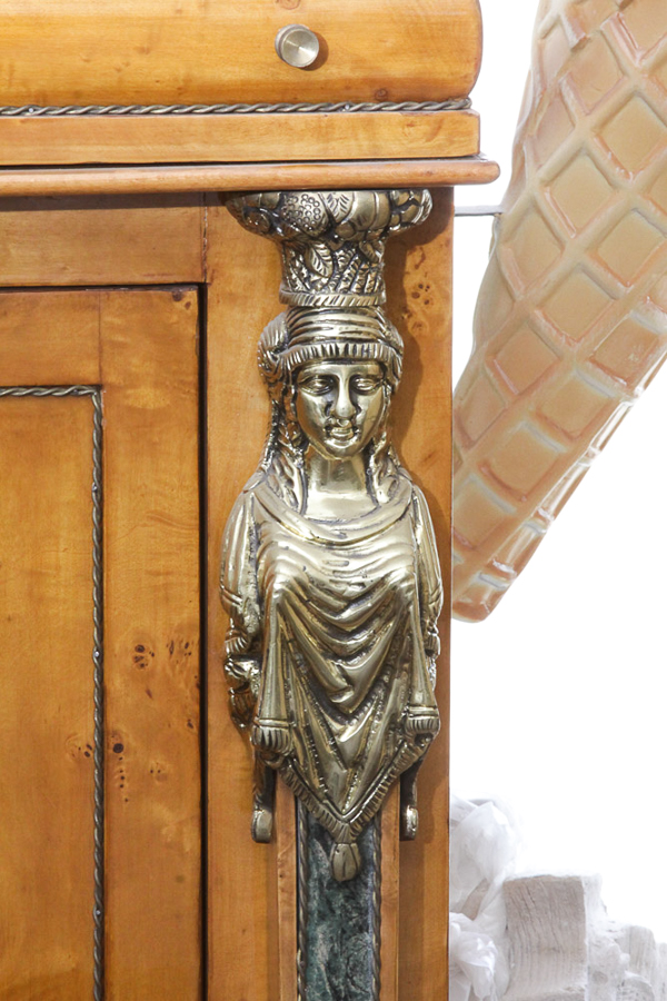 Vintage French Empire Style Maple Secretaire a' Abattant