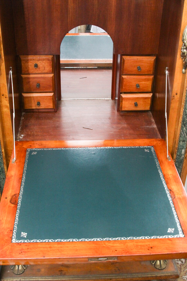 Vintage French Empire Style Maple Secretaire a' Abattant