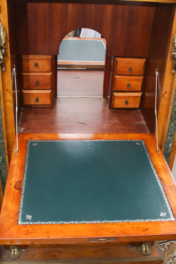 Vintage French Empire Style Maple Secretaire a' Abattant