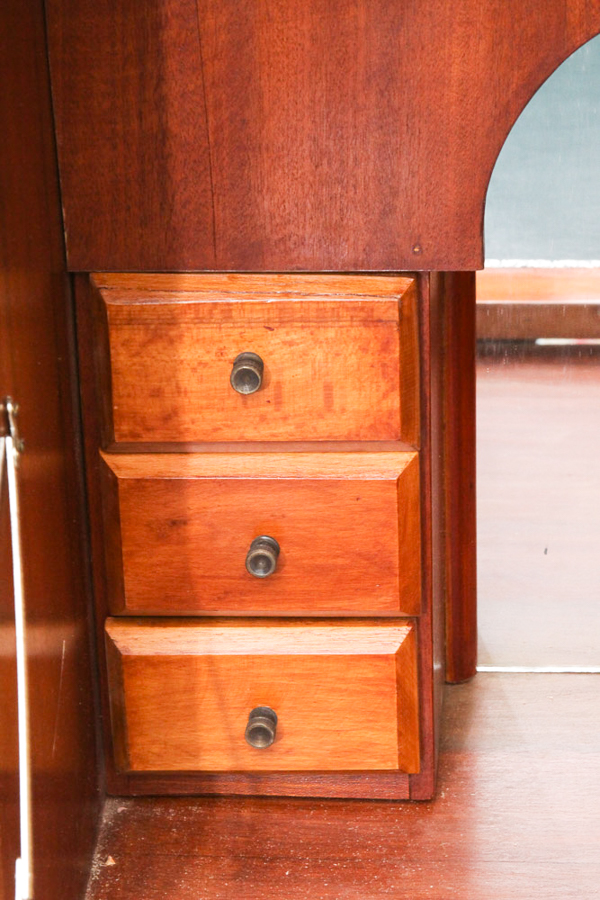 Vintage French Empire Style Maple Secretaire a' Abattant