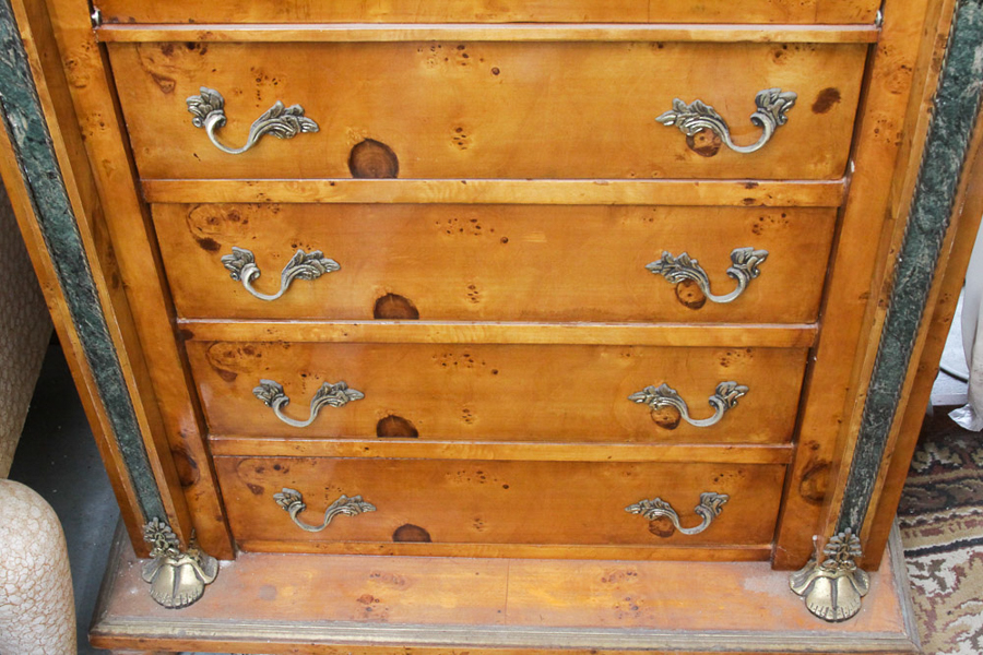 Vintage French Empire Style Maple Secretaire a' Abattant