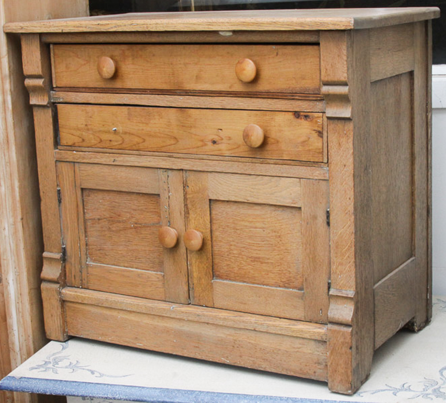 Vintage Empire Style Pine Cabinet