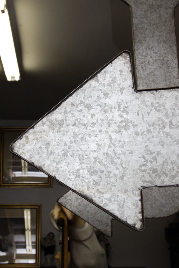 Large Galvanized Steel Arrow Sign