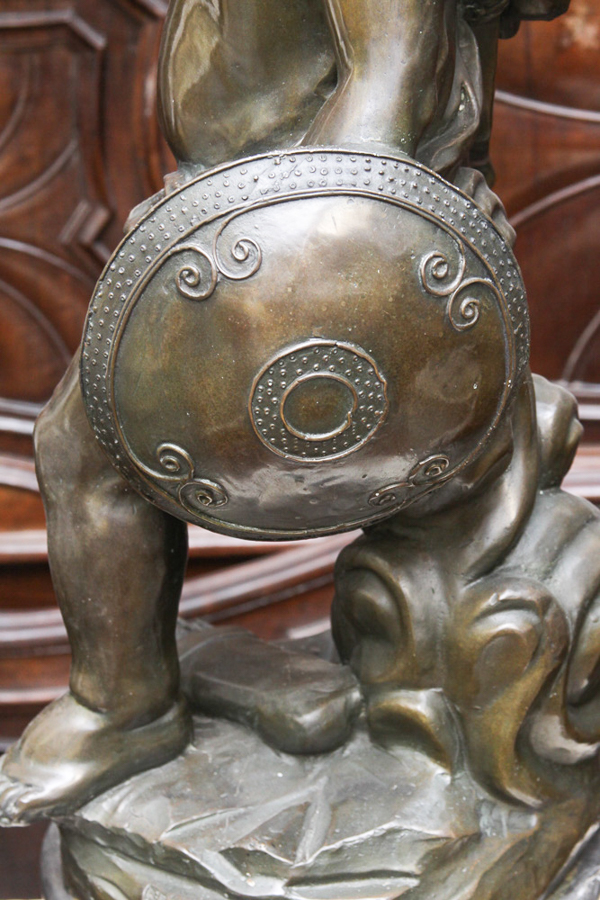 Bronze Cupid Sculpture on Marble Base