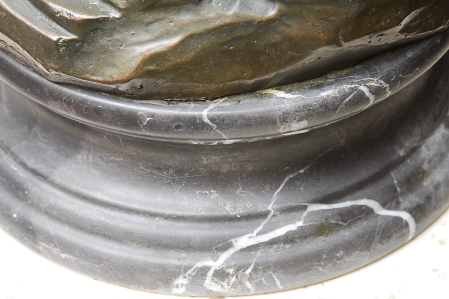 Bronze Cupid Sculpture on Marble Base