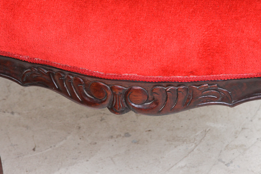 European Red Upholstered Chair