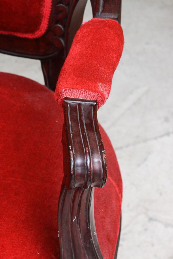 European Red Upholstered Chair