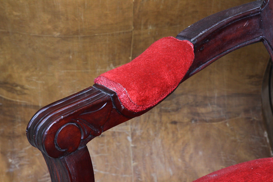 European Red Upholstered Chair