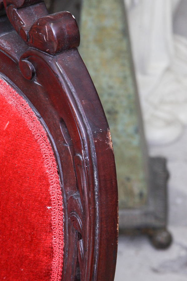 European Red Upholstered Chair