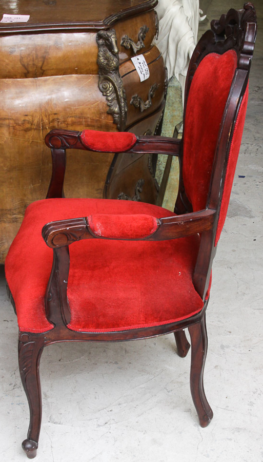European Red Upholstered Chair