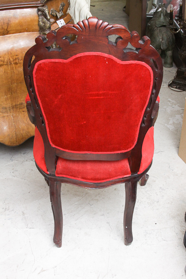 European Red Upholstered Chair