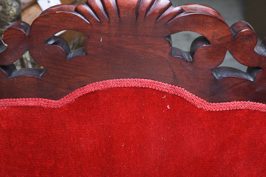 European Red Upholstered Chair