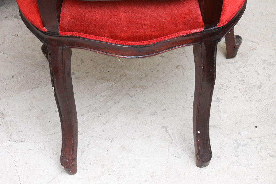European Red Upholstered Chair