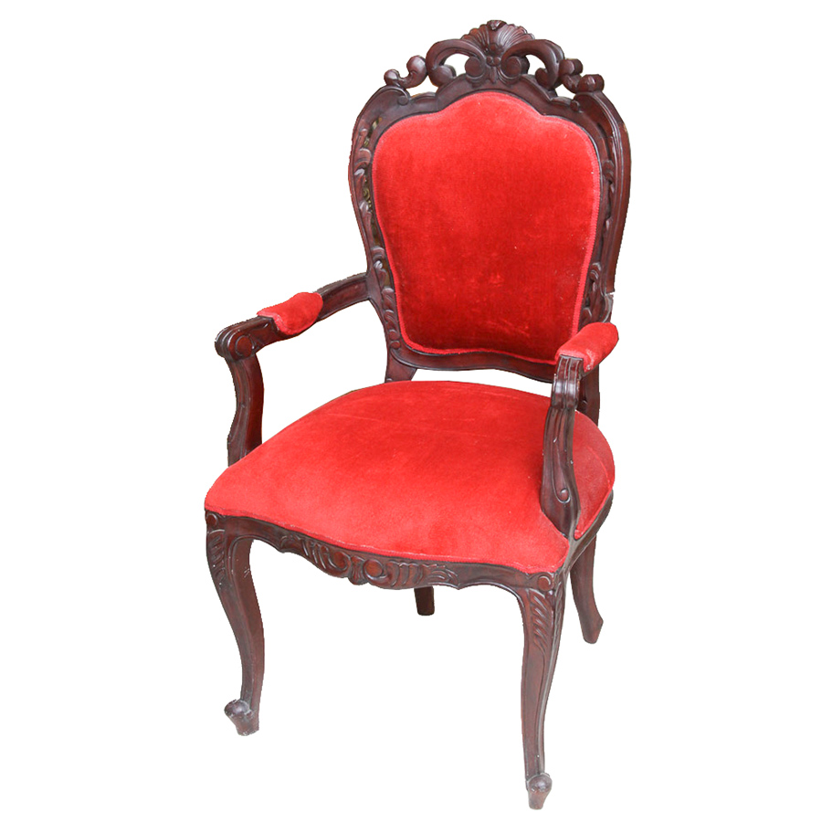 European Red Upholstered Chair