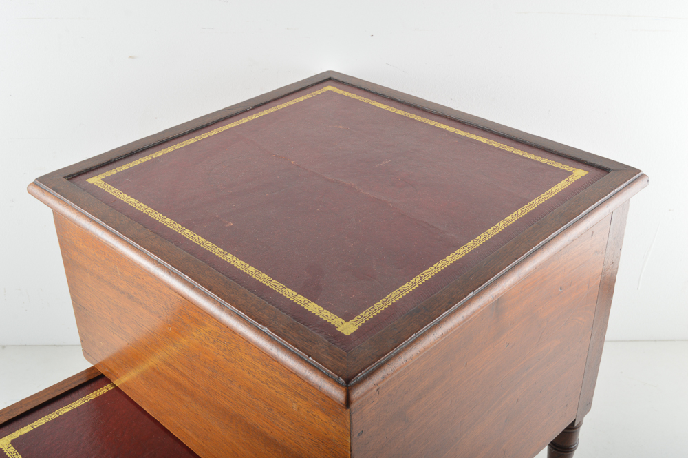 Vintage Mahogany Chamber Pot Cabinet With Pull-Out Step