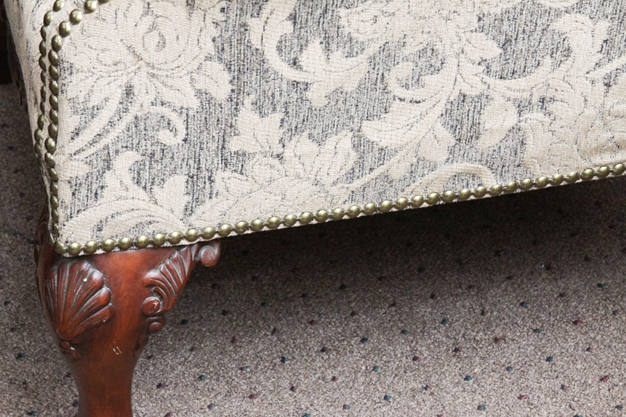 Pair of Queen Anne Style Wingback Armchairs