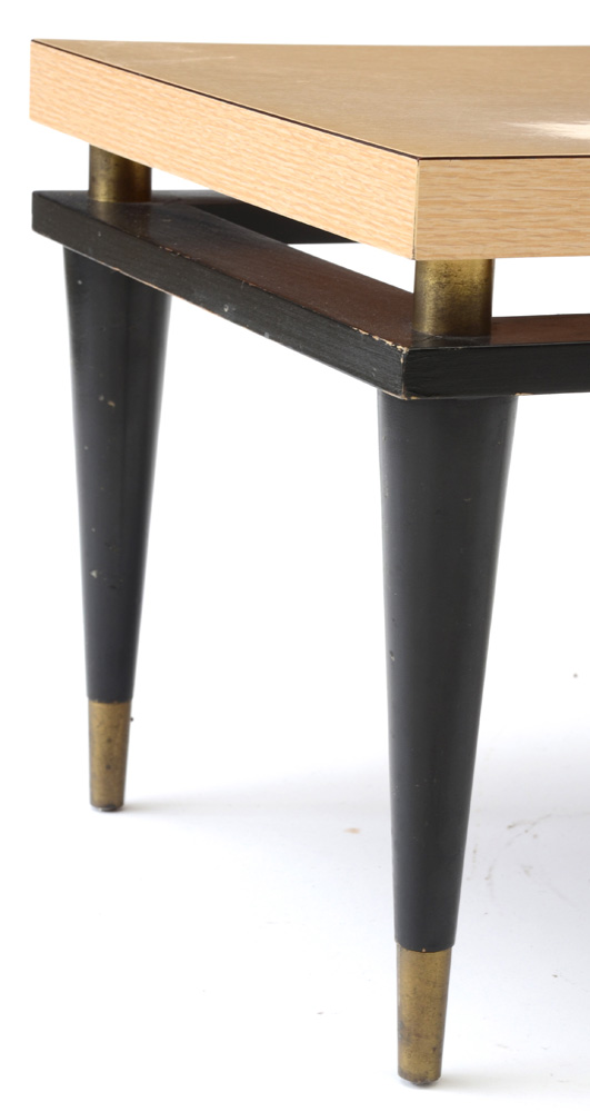 Mid Century Modern Bleached Oak Grain Laminated End Tables