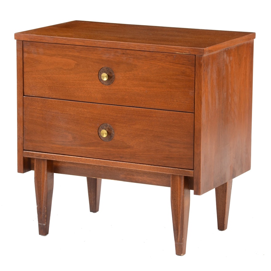 Mid-Century Walnut Nightstand by Hooker