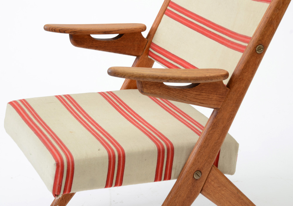 Danish Modern Scissor-Framed Arm Chair