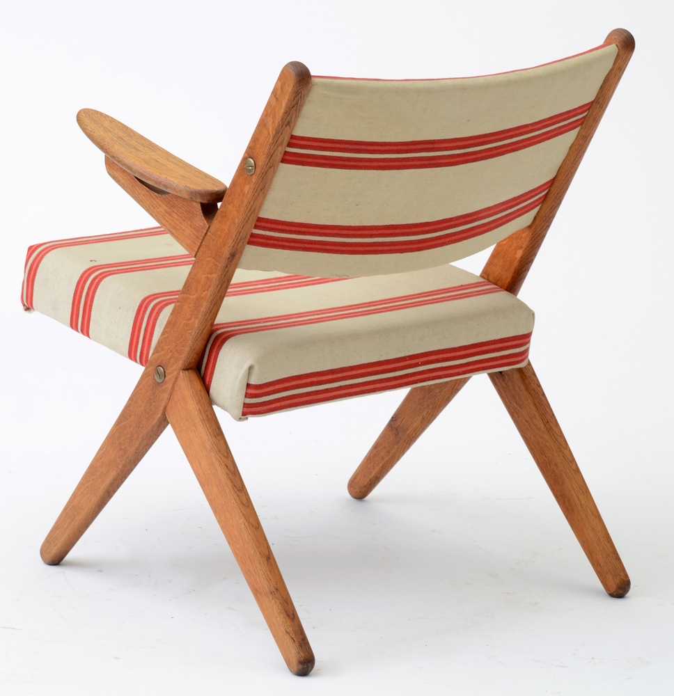 Danish Modern Scissor-Framed Arm Chair